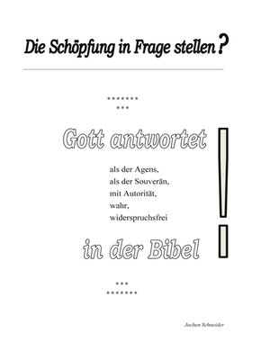 cover image of Die Schöpfung in Frage stellen?